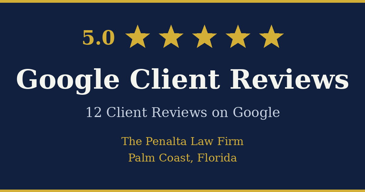Google Client Reviews card – Palm Coast 5.0 stars, 12 reviews