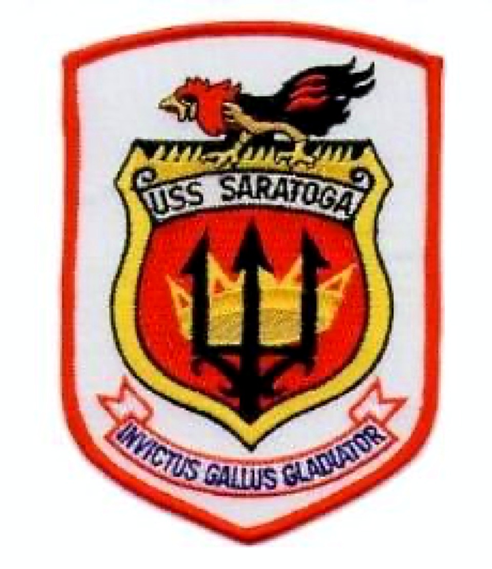 USS Saratoga CV-60 ship patch - Alexander Penalta served aboard as a Naval Officer